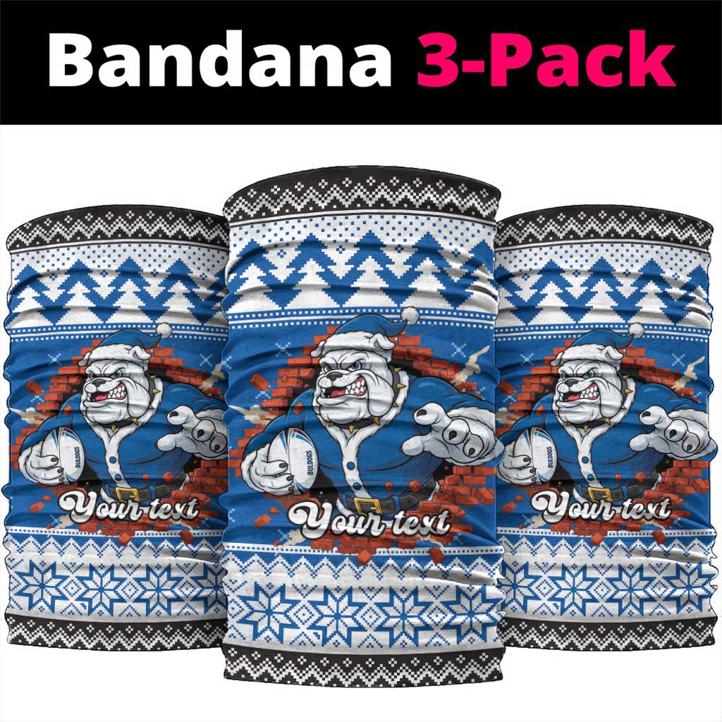 Angry Santa Bulldog Personalized Neck Gaiter Christmas Rugby League Spirit - Aussie Hoodie