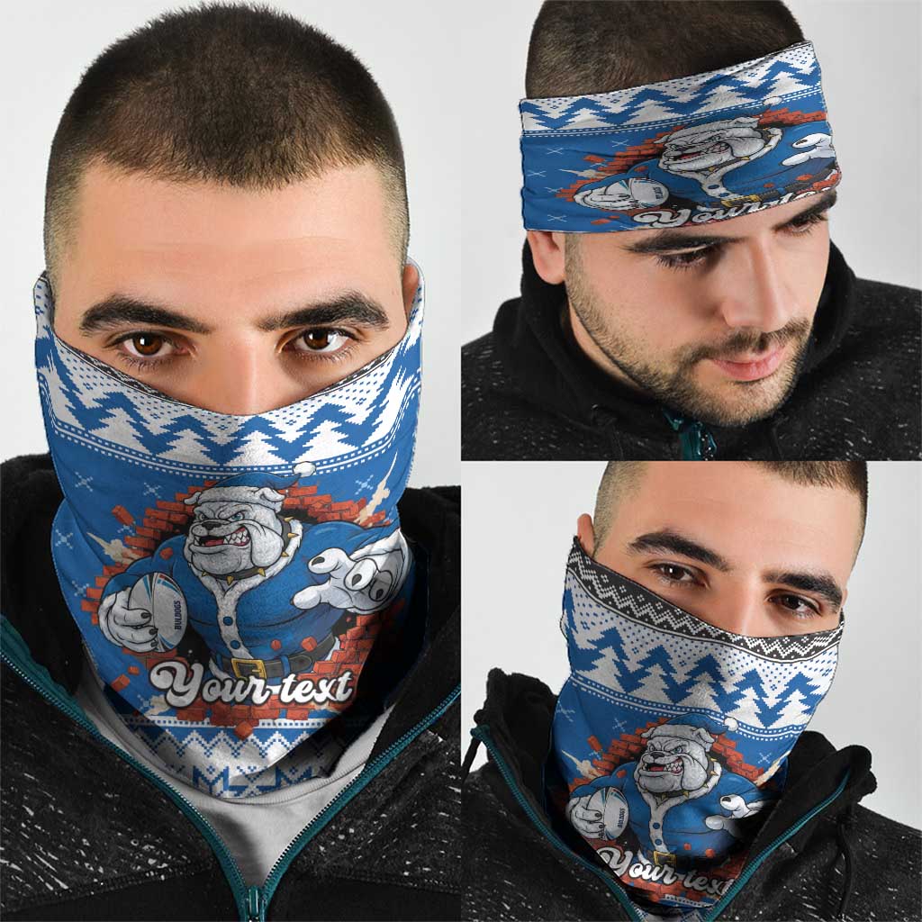 Angry Santa Bulldog Personalized Neck Gaiter Christmas Rugby League Spirit - Aussie Hoodie