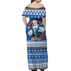 Angry Santa Bulldog Personalized Off Shoulder Maxi Dress Christmas Rugby League Spirit - Aussie Hoodie
