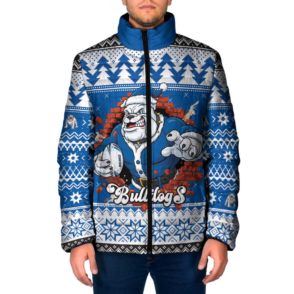 Angry Santa Bulldog Personalized Padded Jacket Christmas Rugby League Spirit - Aussie Hoodie