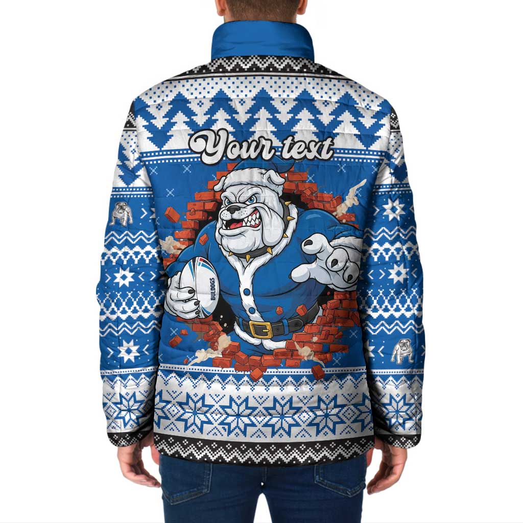 Angry Santa Bulldog Personalized Padded Jacket Christmas Rugby League Spirit - Aussie Hoodie
