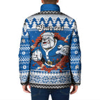 Angry Santa Bulldog Personalized Padded Jacket Christmas Rugby League Spirit - Aussie Hoodie