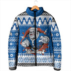 Angry Santa Bulldog Personalized Padded Jacket Christmas Rugby League Spirit - Aussie Hoodie