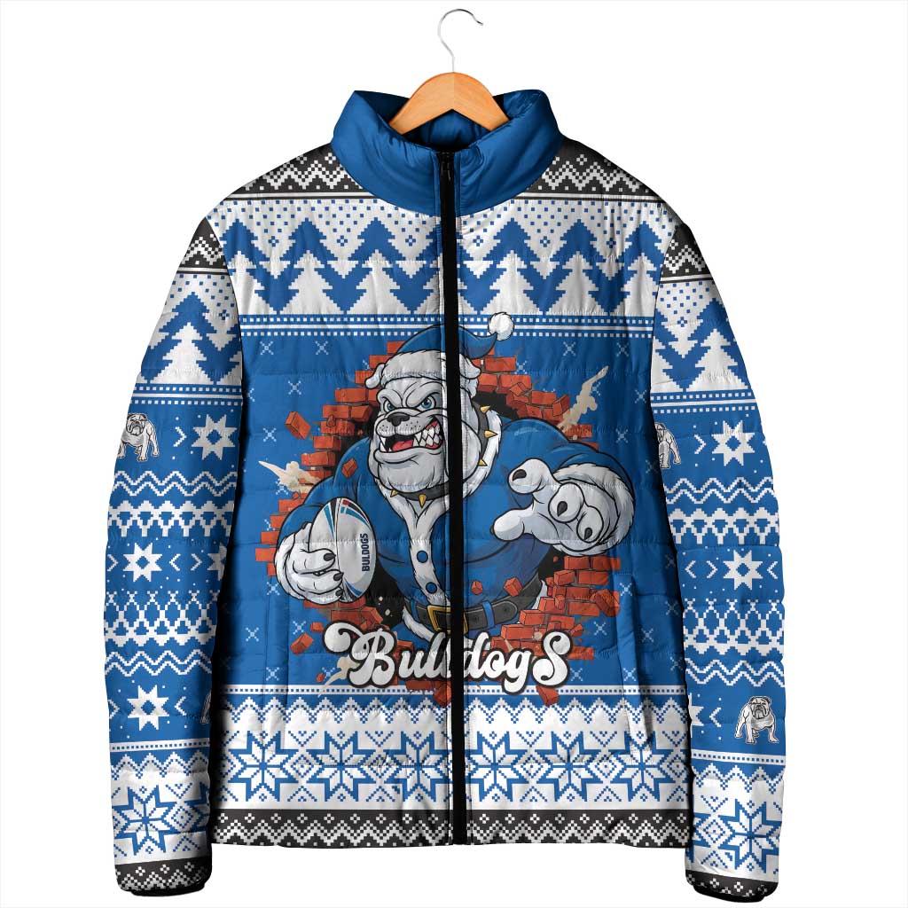 Angry Santa Bulldog Personalized Padded Jacket Christmas Rugby League Spirit - Aussie Hoodie