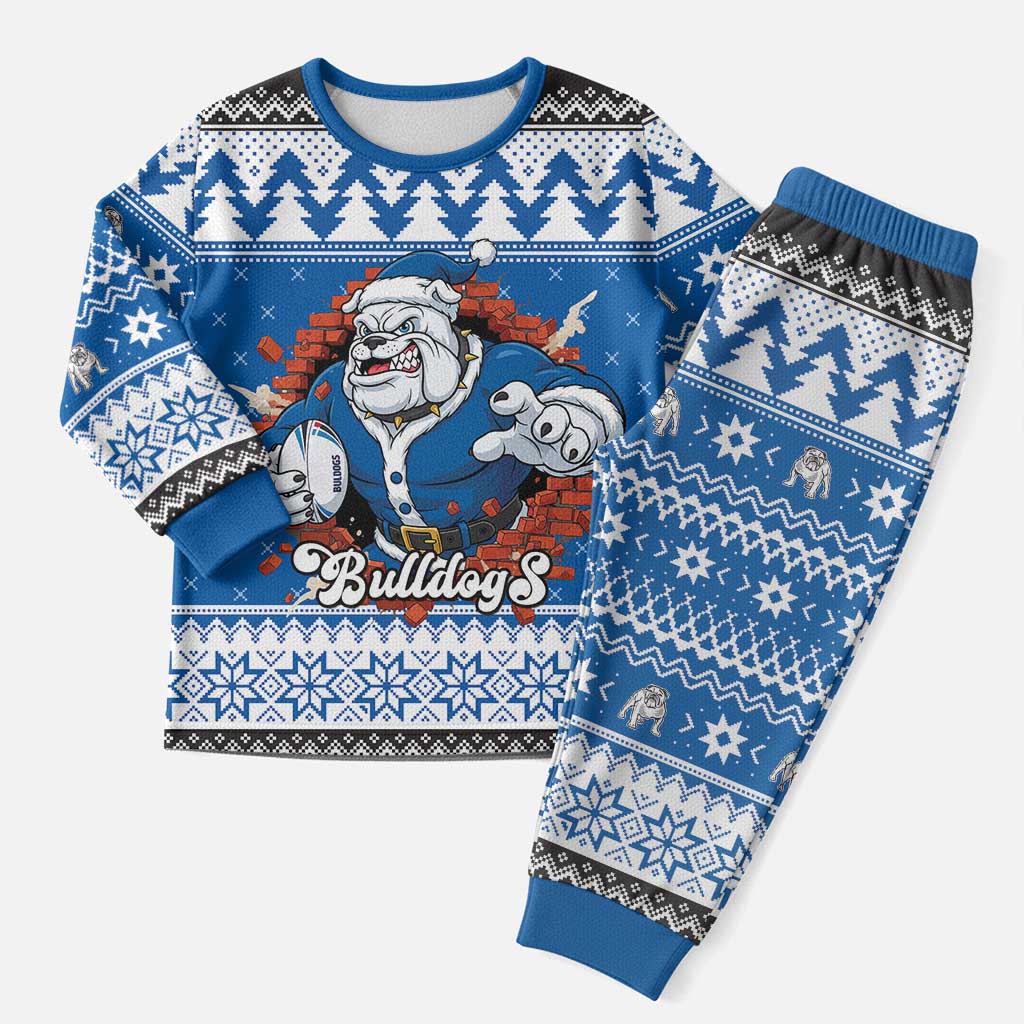 Angry Santa Bulldog Personalized Christmas Pajama Set Christmas Rugby League Spirit - Aussie Hoodie