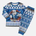 Angry Santa Bulldog Personalized Christmas Pajama Set Christmas Rugby League Spirit - Aussie Hoodie