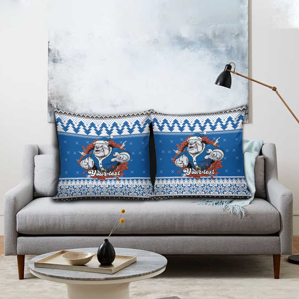 Angry Santa Bulldog Personalized Pillow Cover Christmas Rugby League Spirit - Aussie Hoodie