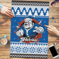 Angry Santa Bulldog Personalized Puzzle Christmas Rugby League Spirit - Aussie Hoodie