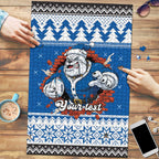 Angry Santa Bulldog Personalized Puzzle Christmas Rugby League Spirit - Aussie Hoodie