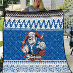 Angry Santa Bulldog Personalized Quilt Christmas Rugby League Spirit - Aussie Hoodie