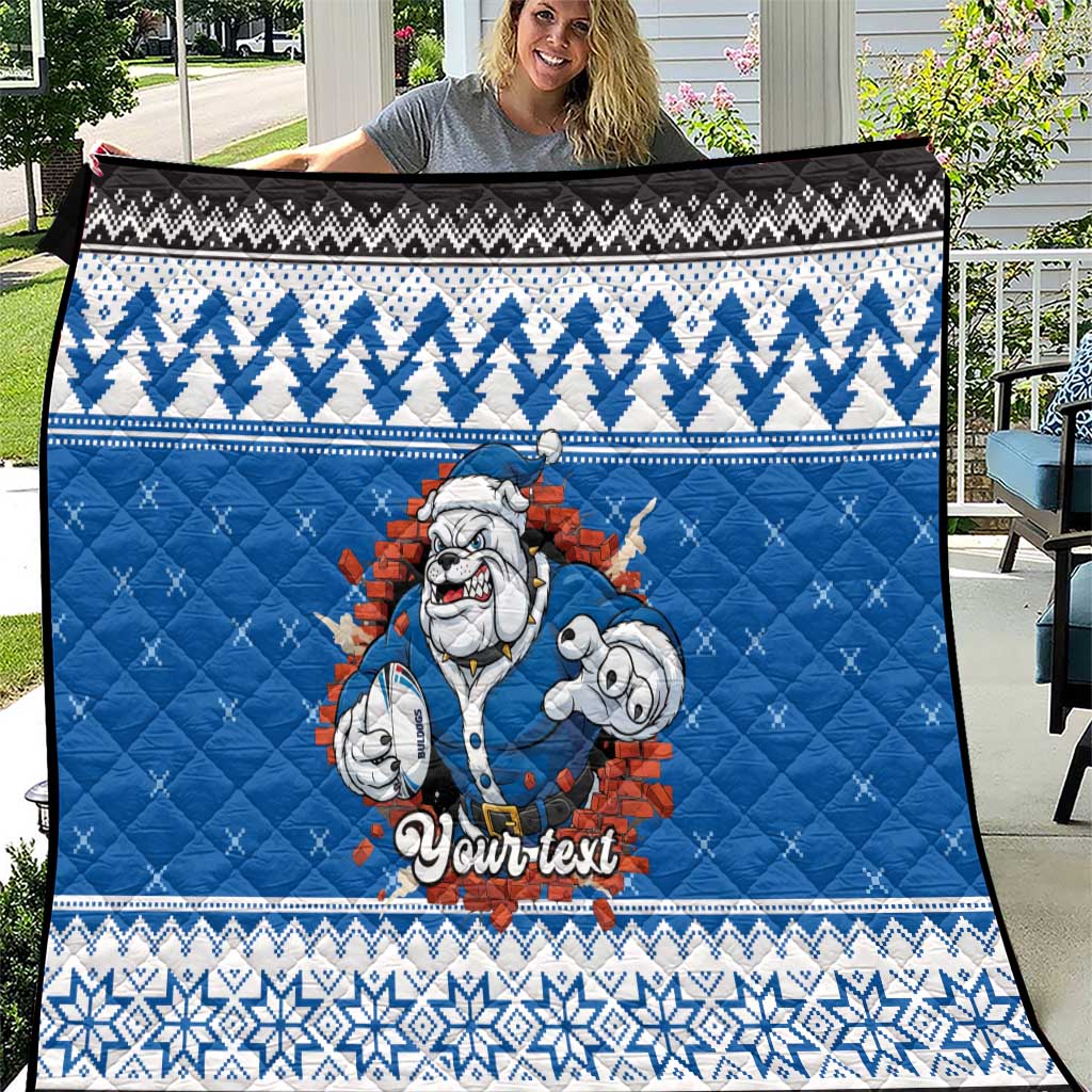 Angry Santa Bulldog Personalized Quilt Christmas Rugby League Spirit - Aussie Hoodie