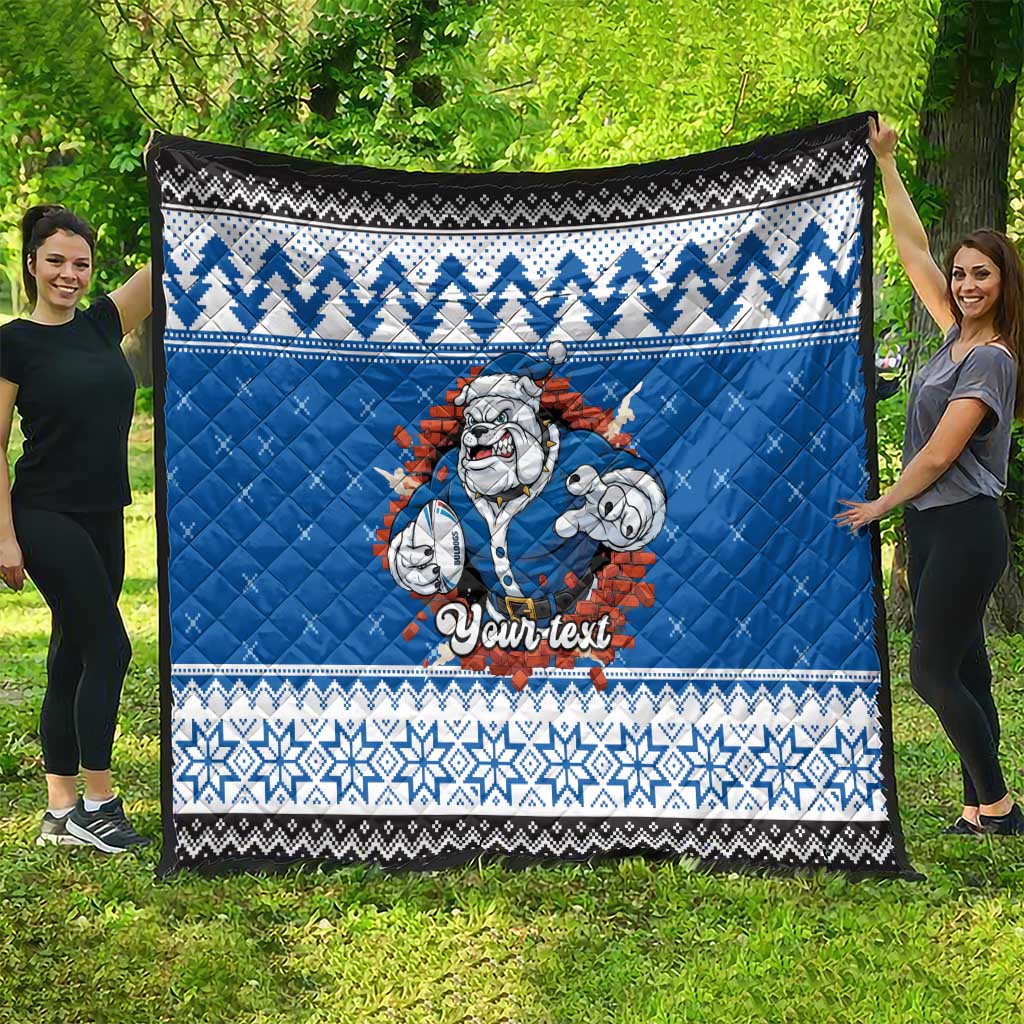 Angry Santa Bulldog Personalized Quilt Christmas Rugby League Spirit - Aussie Hoodie