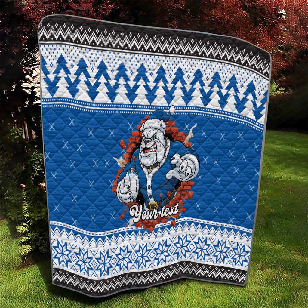 Angry Santa Bulldog Personalized Quilt Christmas Rugby League Spirit - Aussie Hoodie