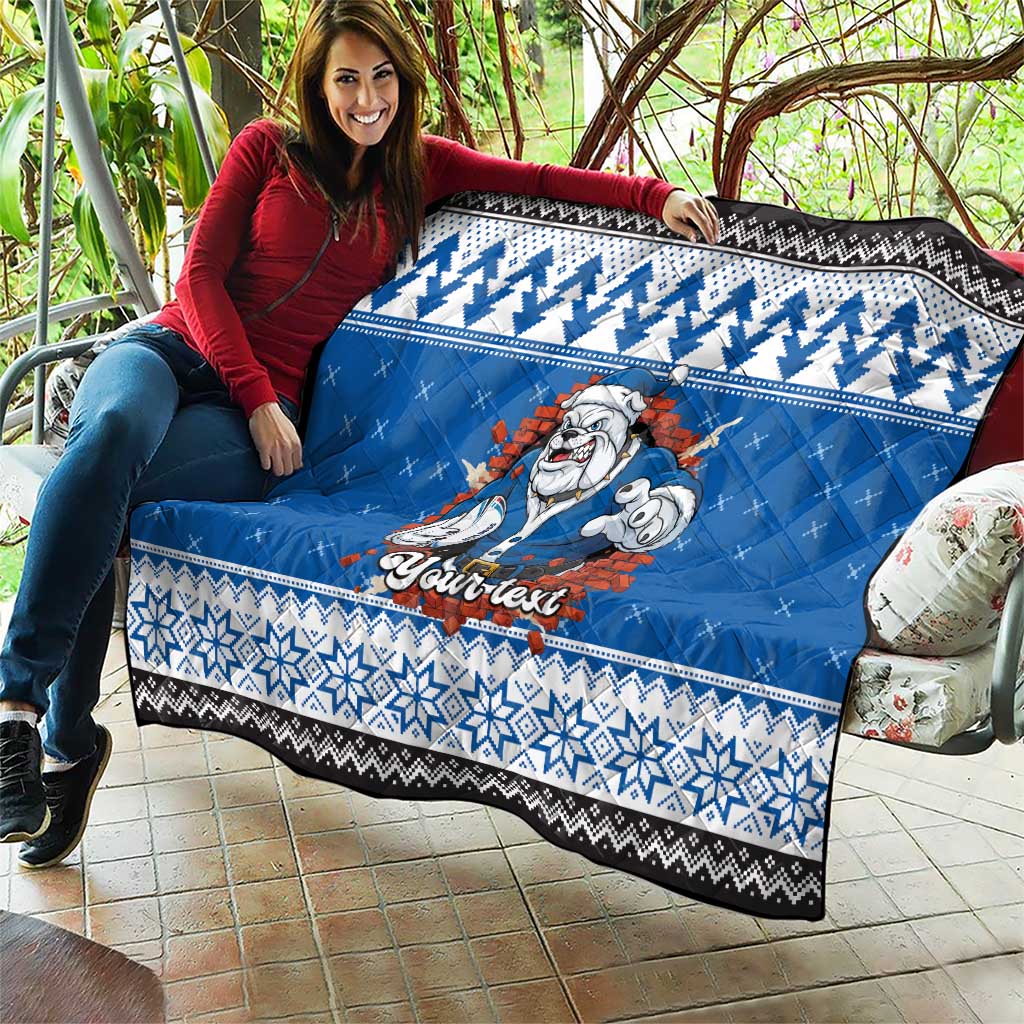 Angry Santa Bulldog Personalized Quilt Christmas Rugby League Spirit - Aussie Hoodie