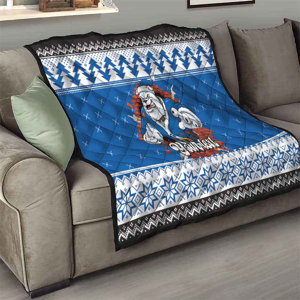Angry Santa Bulldog Personalized Quilt Christmas Rugby League Spirit - Aussie Hoodie