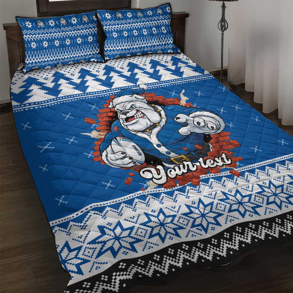 Angry Santa Bulldog Personalized Quilt Bed Set Christmas Rugby League Spirit - Aussie Hoodie