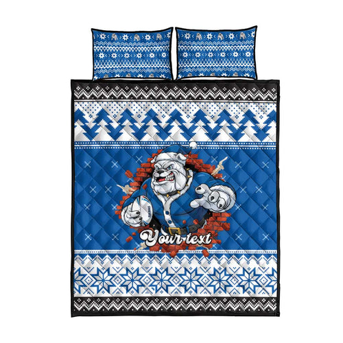 Angry Santa Bulldog Personalized Quilt Bed Set Christmas Rugby League Spirit - Aussie Hoodie
