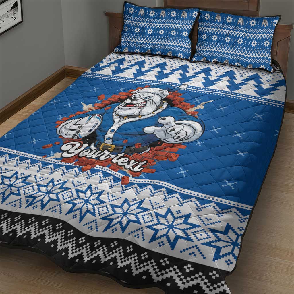 Angry Santa Bulldog Personalized Quilt Bed Set Christmas Rugby League Spirit - Aussie Hoodie