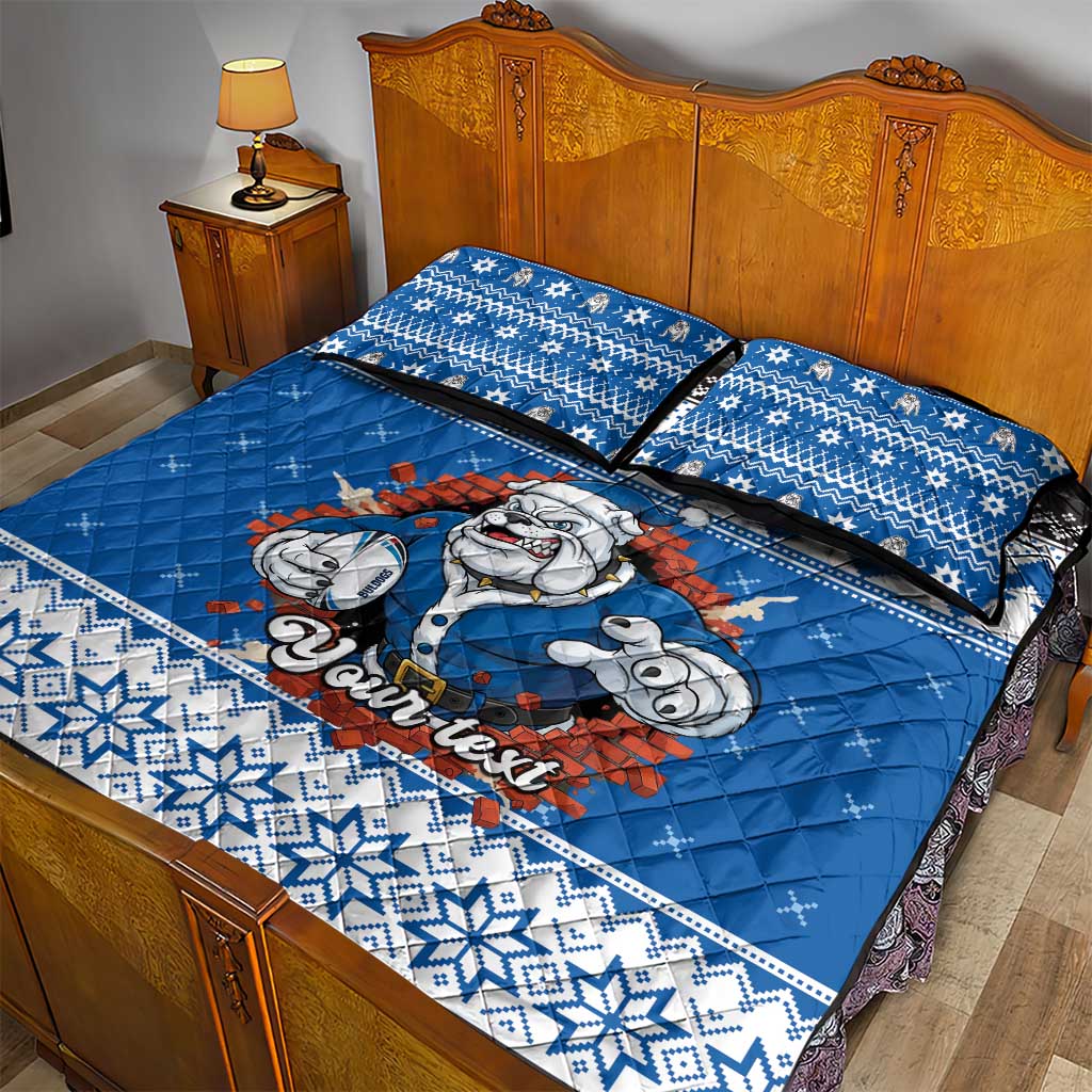 Angry Santa Bulldog Personalized Quilt Bed Set Christmas Rugby League Spirit - Aussie Hoodie
