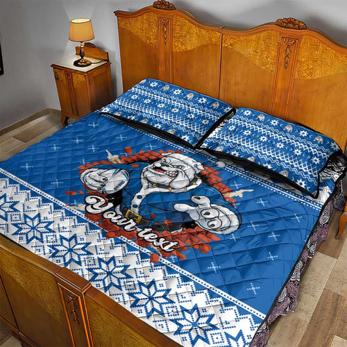 Angry Santa Bulldog Personalized Quilt Bed Set Christmas Rugby League Spirit - Aussie Hoodie