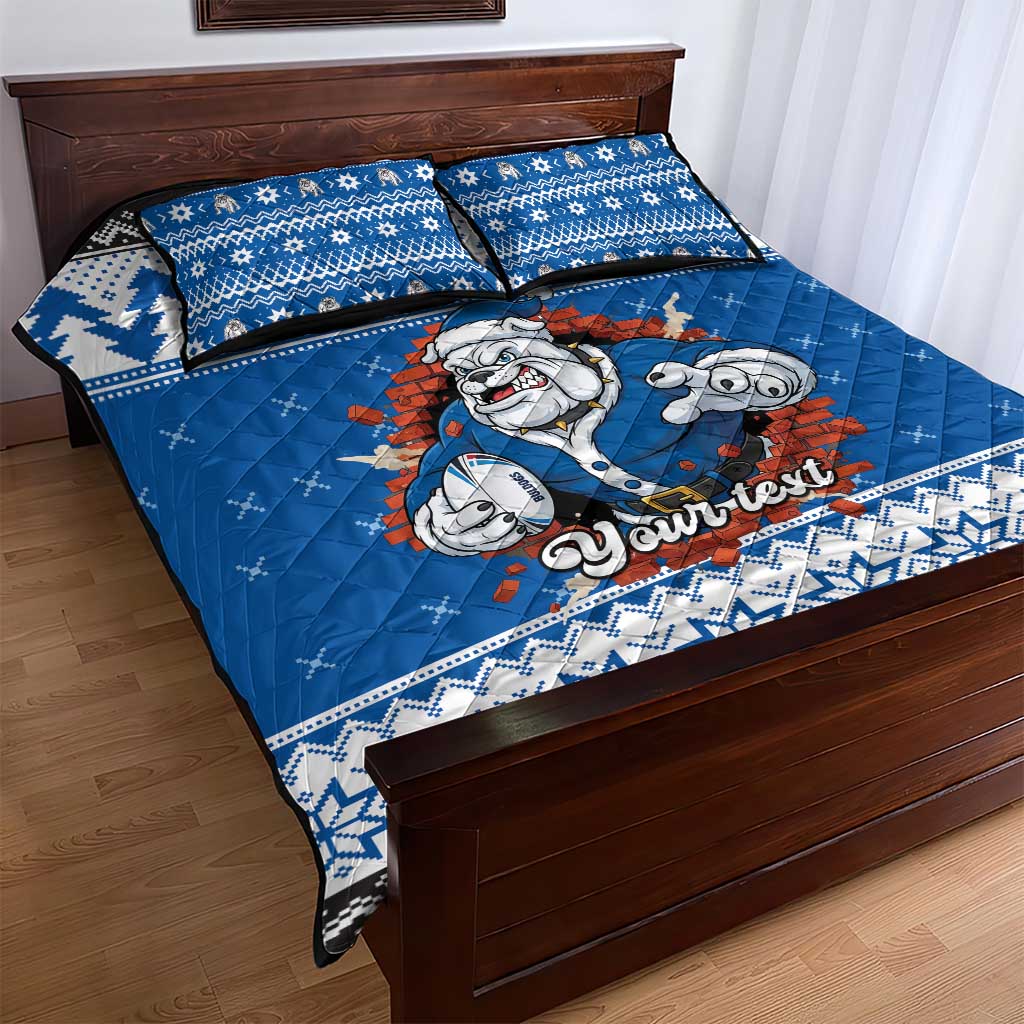 Angry Santa Bulldog Personalized Quilt Bed Set Christmas Rugby League Spirit - Aussie Hoodie