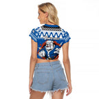 Angry Santa Bulldog Personalized Raglan Cropped T Shirt Christmas Rugby League Spirit - Aussie Hoodie
