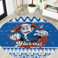 Angry Santa Bulldog Personalized Round Carpet Christmas Rugby League Spirit - Aussie Hoodie