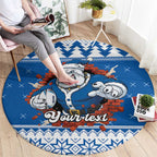 Angry Santa Bulldog Personalized Round Carpet Christmas Rugby League Spirit - Aussie Hoodie