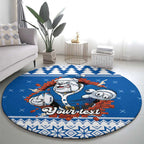 Angry Santa Bulldog Personalized Round Carpet Christmas Rugby League Spirit - Aussie Hoodie