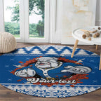 Angry Santa Bulldog Personalized Round Carpet Christmas Rugby League Spirit - Aussie Hoodie