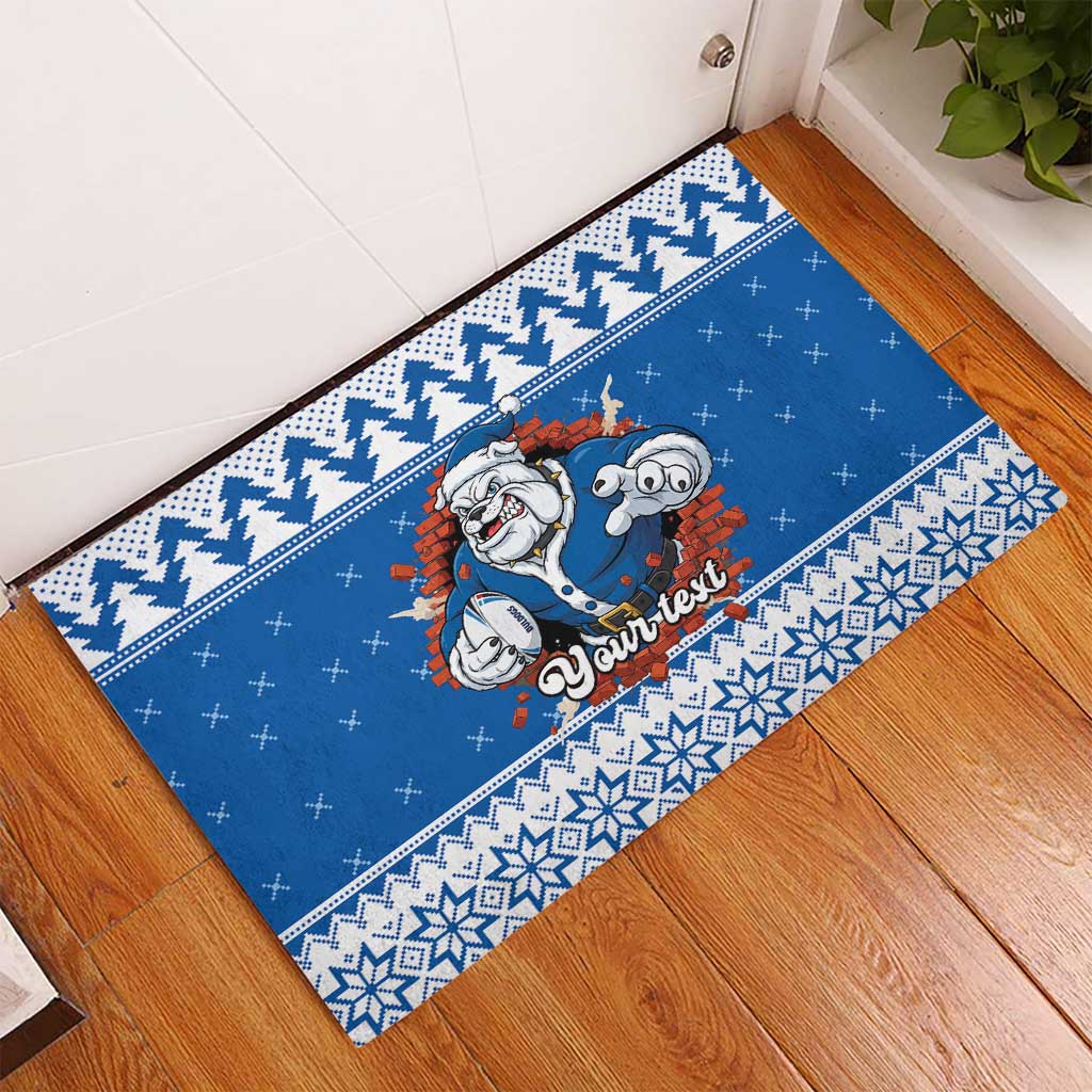Angry Santa Bulldog Personalized Rubber Doormat Christmas Rugby League Spirit - Aussie Hoodie