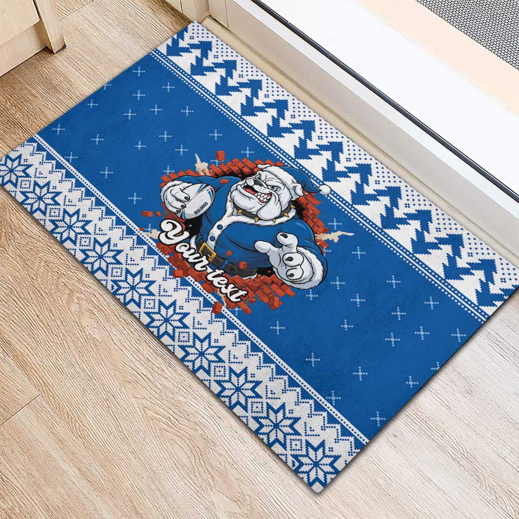 Angry Santa Bulldog Personalized Rubber Doormat Christmas Rugby League Spirit - Aussie Hoodie