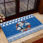 Angry Santa Bulldog Personalized Rubber Doormat Christmas Rugby League Spirit - Aussie Hoodie