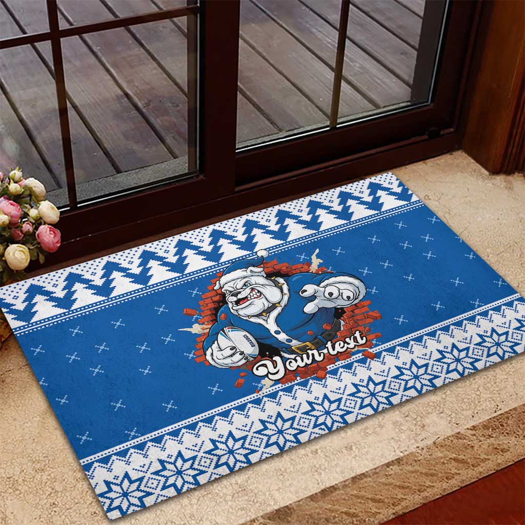 Angry Santa Bulldog Personalized Rubber Doormat Christmas Rugby League Spirit - Aussie Hoodie