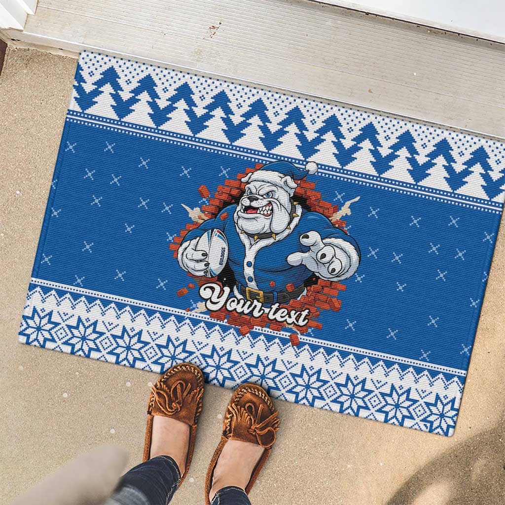 Angry Santa Bulldog Personalized Rubber Doormat Christmas Rugby League Spirit - Aussie Hoodie