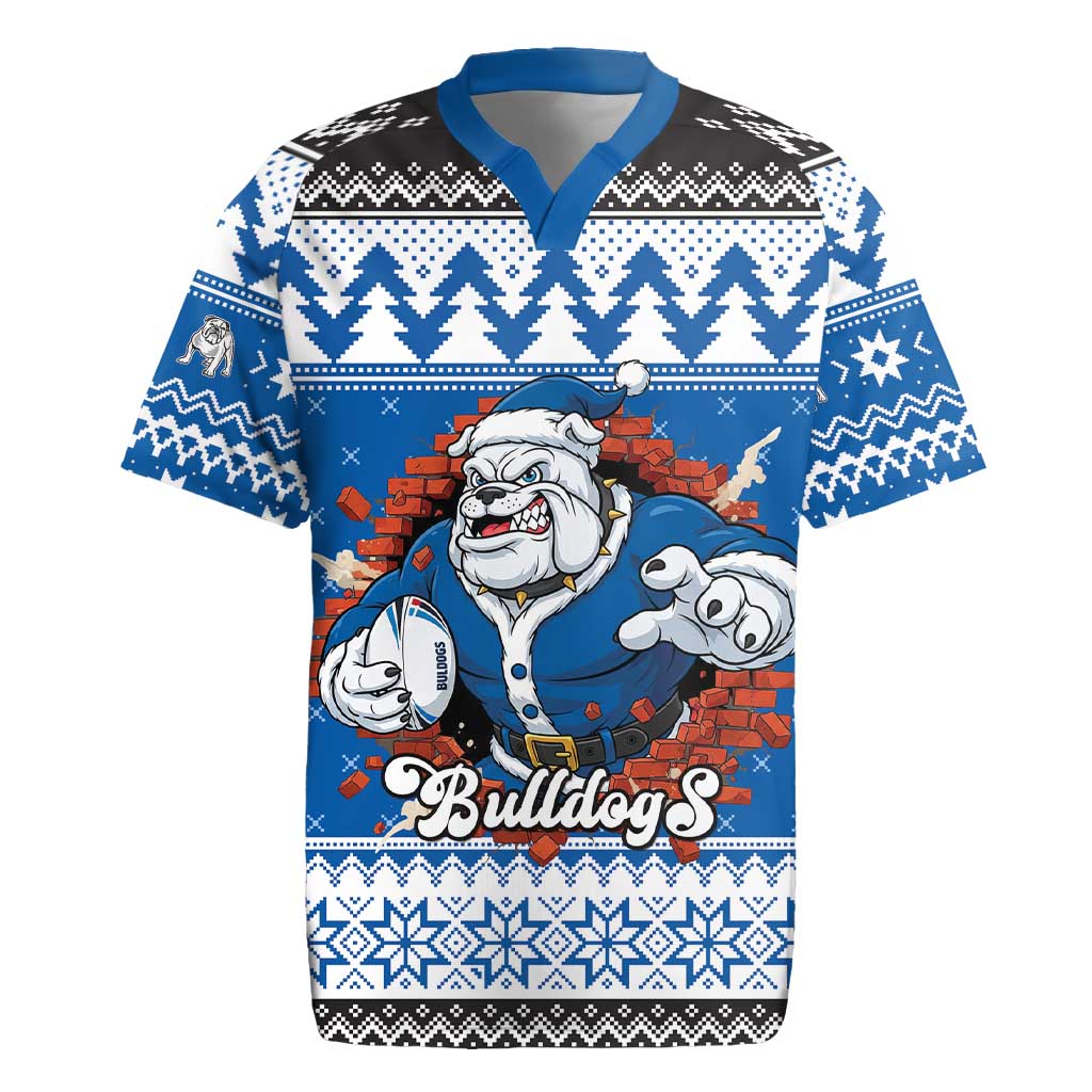 Angry Santa Bulldog Personalized Rugby Jersey Christmas Rugby League Spirit - Aussie Hoodie