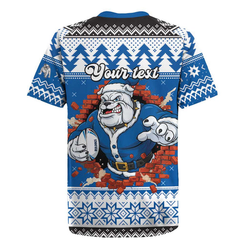 Angry Santa Bulldog Personalized Rugby Jersey Christmas Rugby League Spirit - Aussie Hoodie