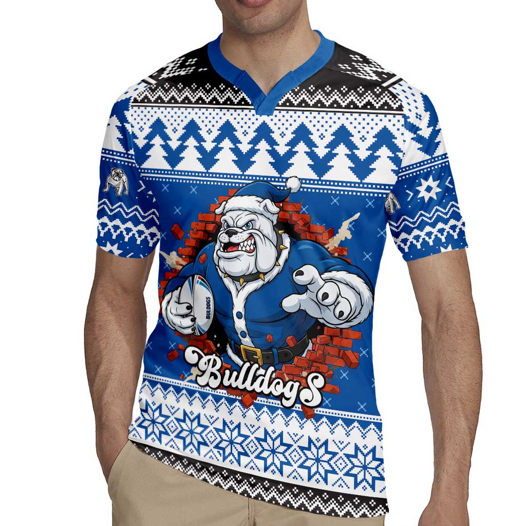 Angry Santa Bulldog Personalized Rugby Jersey Christmas Rugby League Spirit - Aussie Hoodie