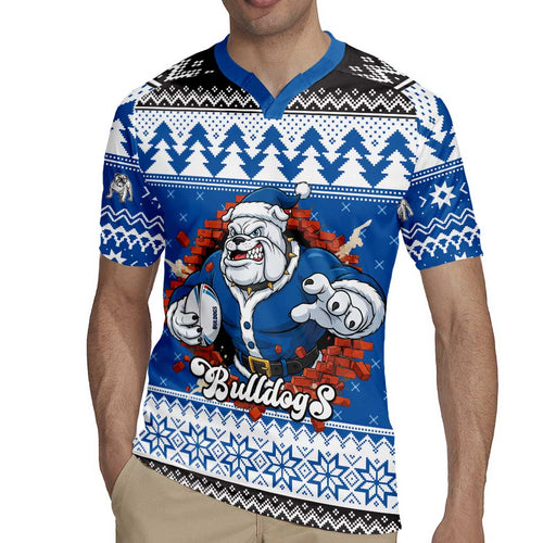 Angry Santa Bulldog Personalized Rugby Jersey Christmas Rugby League Spirit - Aussie Hoodie