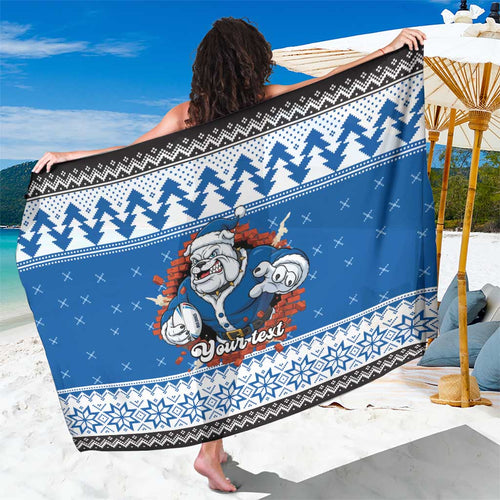 Angry Santa Bulldog Personalized Sarong Christmas Rugby League Spirit - Aussie Hoodie