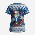 Angry Santa Bulldog Personalized Scrub Top Christmas Rugby League Spirit - Aussie Hoodie
