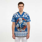 Angry Santa Bulldog Personalized Scrub Top Christmas Rugby League Spirit - Aussie Hoodie