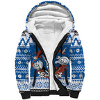 Angry Santa Bulldog Personalized Sherpa Hoodie Christmas Rugby League Spirit - Aussie Hoodie