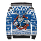 Angry Santa Bulldog Personalized Sherpa Hoodie Christmas Rugby League Spirit - Aussie Hoodie