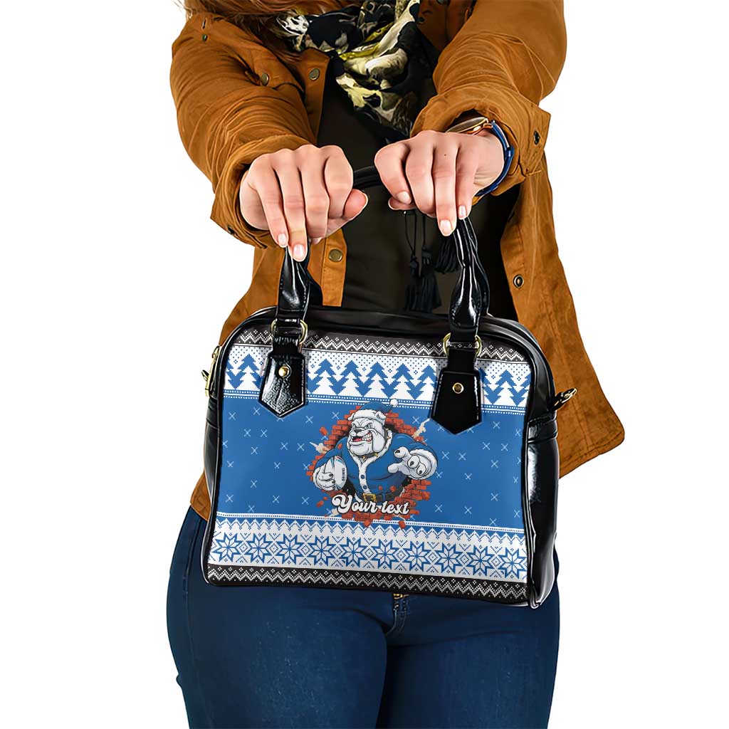 Angry Santa Bulldog Personalized Shoulder Handbag Christmas Rugby League Spirit - Aussie Hoodie