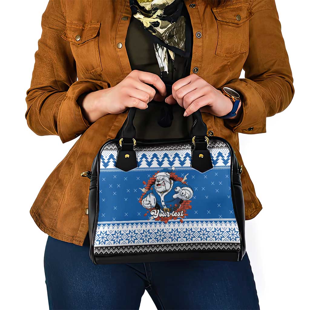 Angry Santa Bulldog Personalized Shoulder Handbag Christmas Rugby League Spirit - Aussie Hoodie