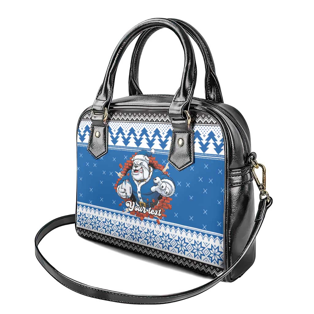 Angry Santa Bulldog Personalized Shoulder Handbag Christmas Rugby League Spirit - Aussie Hoodie