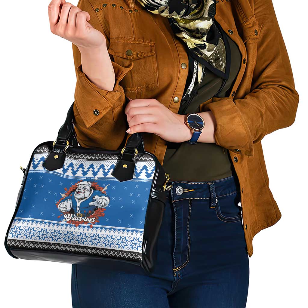 Angry Santa Bulldog Personalized Shoulder Handbag Christmas Rugby League Spirit - Aussie Hoodie