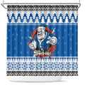 Angry Santa Bulldog Personalized Shower Curtain Christmas Rugby League Spirit - Aussie Hoodie