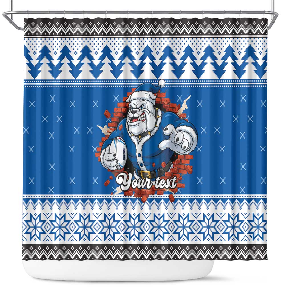 Angry Santa Bulldog Personalized Shower Curtain Christmas Rugby League Spirit - Aussie Hoodie